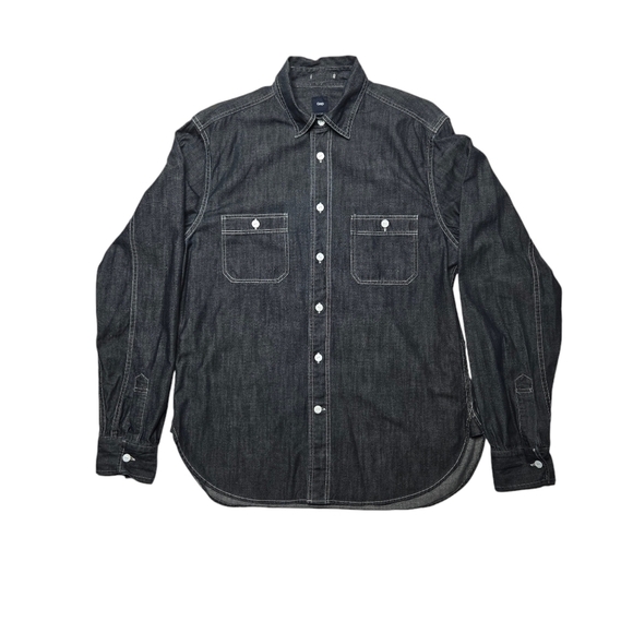 GAP Womens Dark Wash Denim Button Up Shirt Medium - Picture 1 of 13